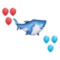 Loonballoon 40 Inch Ocean Buddies Shark Balloon Medium Shape Set 6x latex 96352